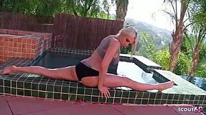 whitezilla monster cock sex for big saggy saggy tits flexible blonde fitness model at holiday trip