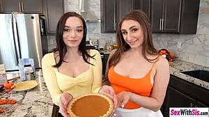 blindfolded taste game with stepsister penelope kay