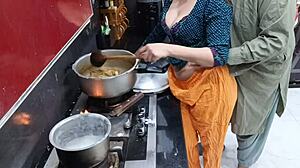 desi housewife anal sex in kitchen while cooking