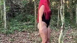 tesao in nature with bunny costume fun 😈
