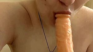 Dildo In The Shower Leads To Striptease And Intense Pleasure