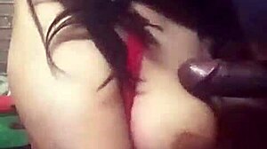 sexy latina gives sloppy blowjob to big cock