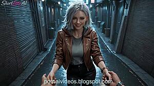 grace ashcroft sneaks you into alley for rough public sex