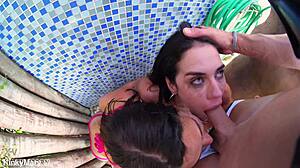 tropical wet threesome with kinky mary feels so wild
