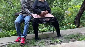 pervert step son watches step mother masturbate in public park