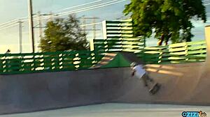 Blonde Skater Strips And Gets Fucked Hard