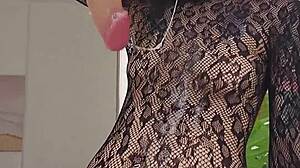 I Feel So Overwhelmed During Sloppy Deepthroat And Pussy Slapping In Sheer Fishnet Bodysuit