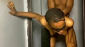 my ebony girlfriend blows to get pussy stretched