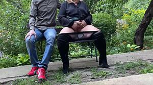 pervert step son watches step mother masturbate in public park