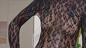 I Feel So Overwhelmed During Sloppy Deepthroat And Pussy Slapping In Sheer Fishnet Bodysuit