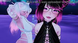 two horny catgirls fuck you in pov threesome