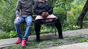 pervert step son watches step mother masturbate in public park