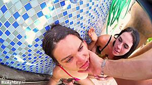 tropical wet threesome with kinky mary feels so wild