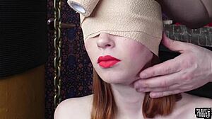 blindfolded sub gagging