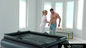 nuru massage sexy babes relieves her clients stress with a hot nuru spanish subtitles