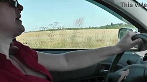 milf squirts in car with vibrator