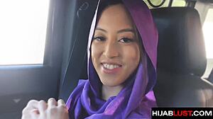 hijab cutie sneaks boyfriend donnie rock into her house for a forbidden couch fucking session