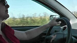 milf squirts in car with vibrator