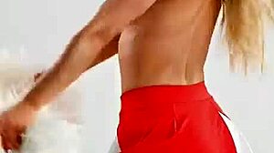 Hot cheerleader pom pom tease ai generated