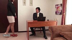 gorgeous sara saijo gets a creamy office sex adventure with her boss