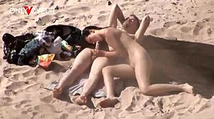 risky public beach fuck with thick cock drilling pussy