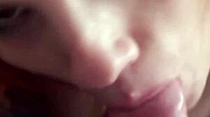 big natural tits bouncing while karla rose devours my wrapped cock pov
