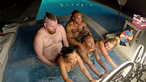 Deliah grace krystal davis and lyric sky had a wild hot tub orgy together