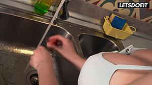 He Fucks Her Standing In Kitchen
