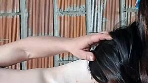 Latina bride kisses friend and gets dominated