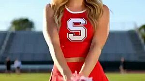 Hot cheerleader pom pom tease ai generated