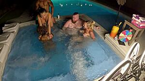 Deliah grace krystal davis and lyric sky had a wild hot tub orgy together