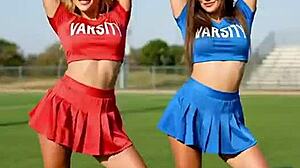 Hot cheerleader pom pom tease ai generated