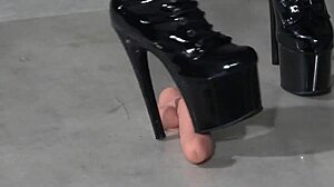 japanese mistress gives barefoot footjob in cock box