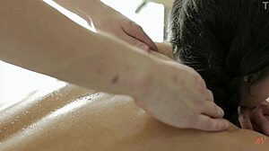 Asian woman receives treatment from her professional masseur
