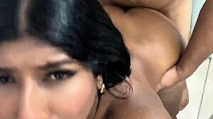 Horny stepfather with a huge cock fucks his big-assed stepdaughter in the shower