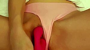 Super tiny 18+ asian teen 18+ makes her pink pussy cream all over her vibrating dildo and used panties the panty bank - used panties