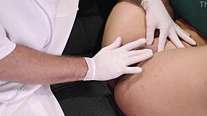 Gynecologist sexually arouses his patient during an appointment