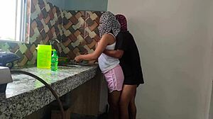 Indian Dessi Wife Rides In Kitchen