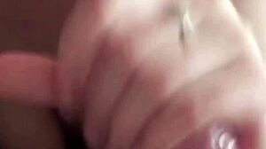 big natural tits bouncing while karla rose devours my wrapped cock pov