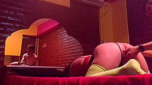 Blonde licks ass and vagina in motel