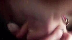 big natural tits bouncing while karla rose devours my wrapped cock pov