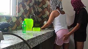 Indian Dessi Wife Rides In Kitchen