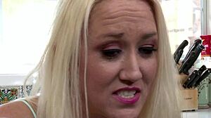 Blonde babe alana evans comforts her neighbor by eating her out