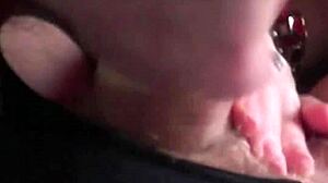 big natural tits bouncing while karla rose devours my wrapped cock pov
