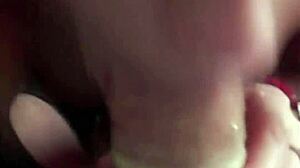 big natural tits bouncing while karla rose devours my wrapped cock pov