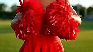Hot cheerleader pom pom tease ai generated