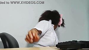Beautiful Student Is Getting Excited While Singing While Doing Homework