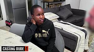 shy busty black student gets tight pussy stretched
