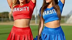 Hot cheerleader pom pom tease ai generated