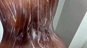 Horny stepfather with a huge cock fucks his big-assed stepdaughter in the shower